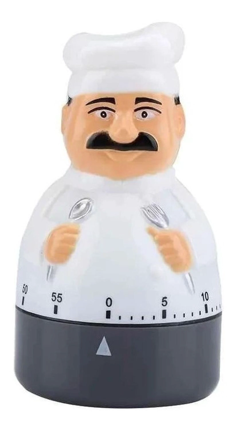 2X TIMER COCINA RELOJ TEMPORIZADO FORMA DE COCINERO A CUERDA - 3