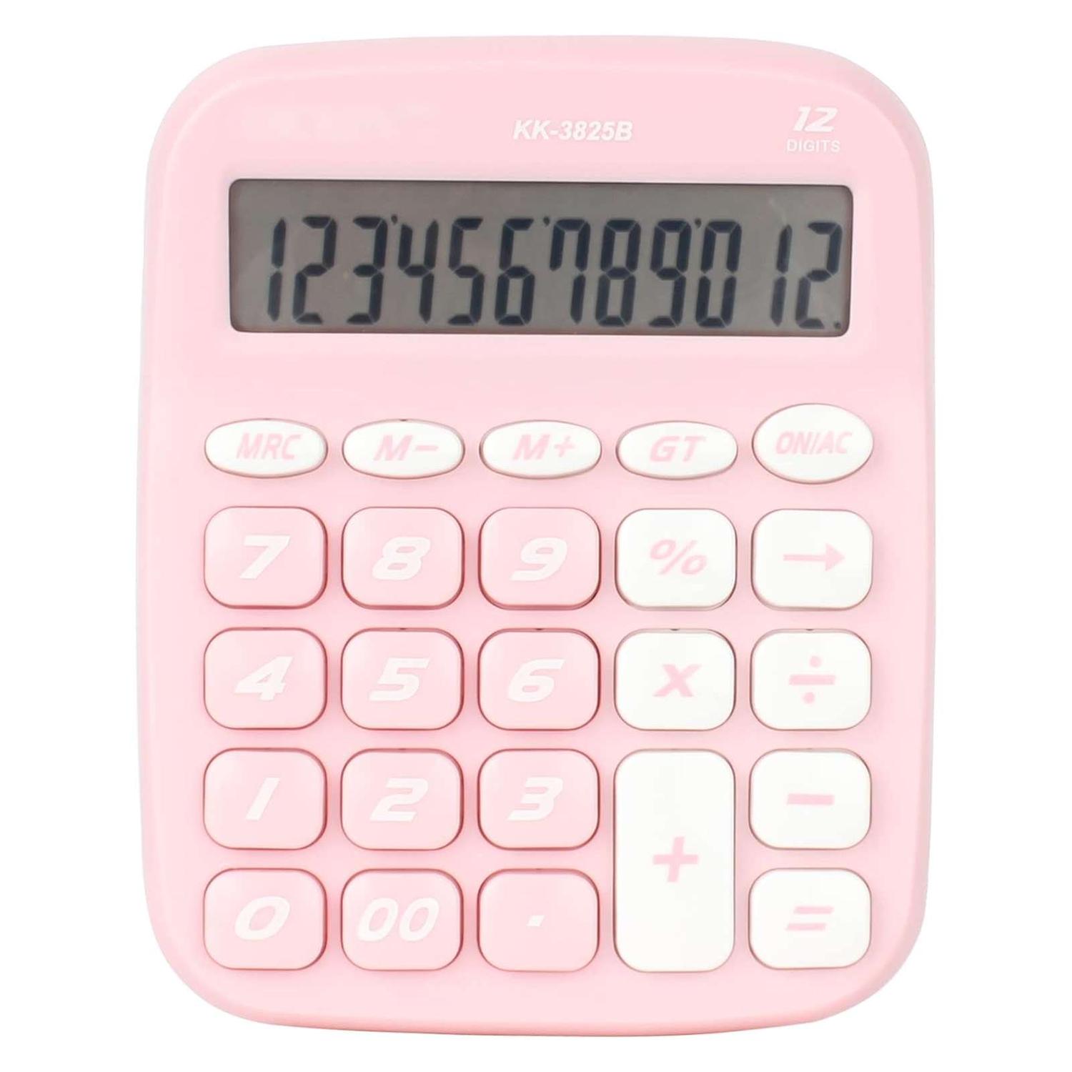 CALCULADORA ROSA PINK ESCRITORIO OFICINA COLEGIO ROSADA KD3825 - 1