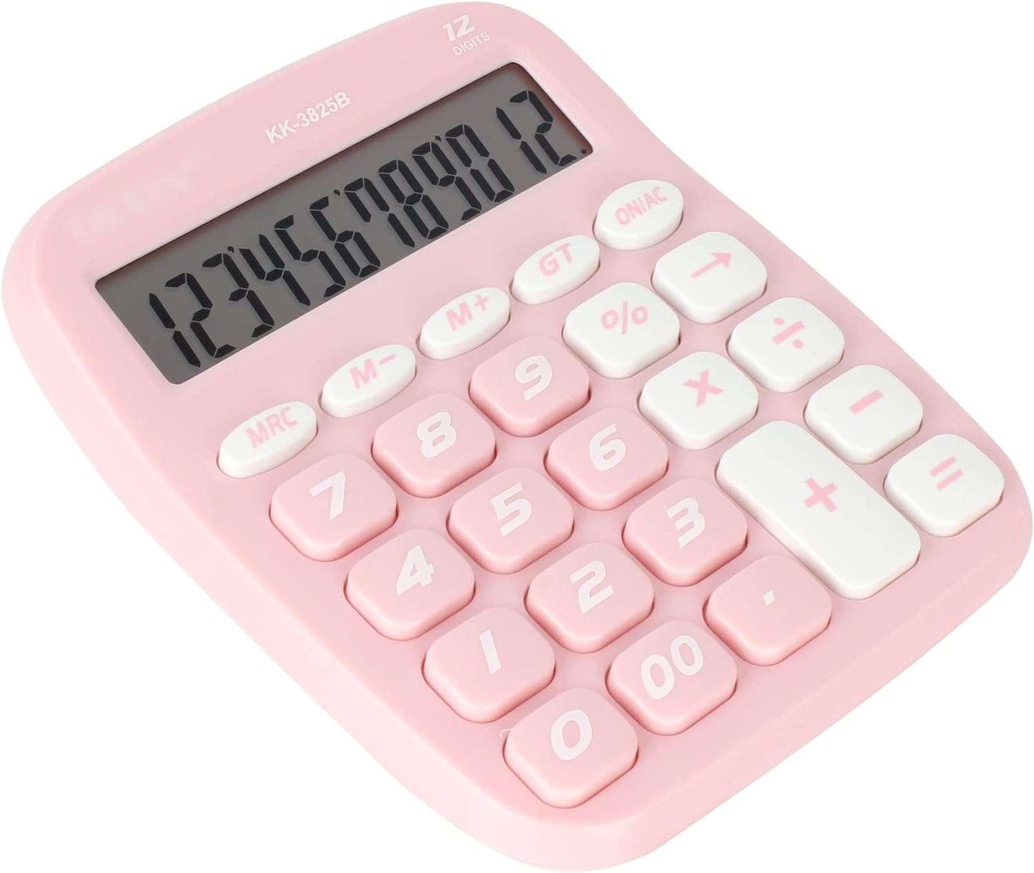 CALCULADORA ROSA PINK ESCRITORIO OFICINA COLEGIO ROSADA KD3825 - 2