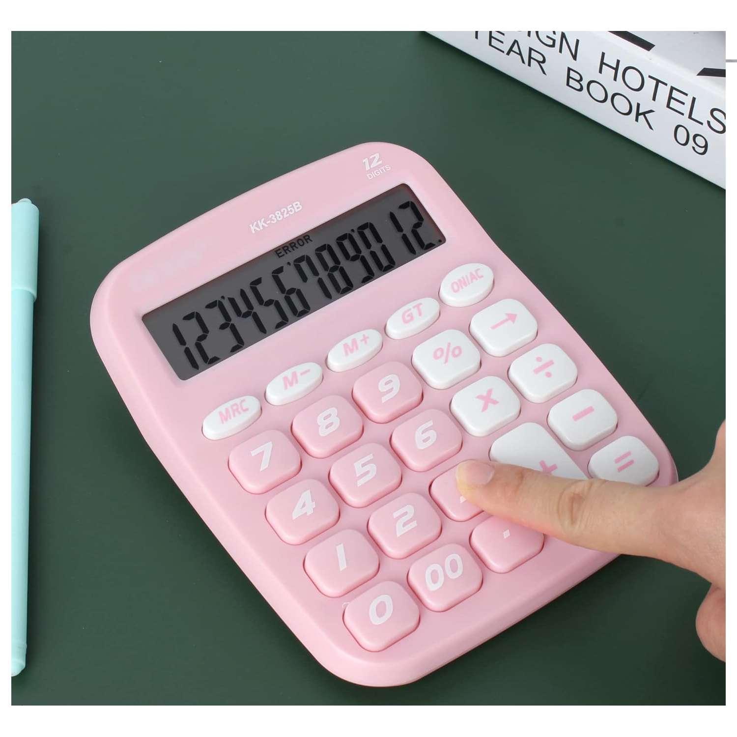 CALCULADORA ROSA PINK ESCRITORIO OFICINA COLEGIO ROSADA KD3825 - 3