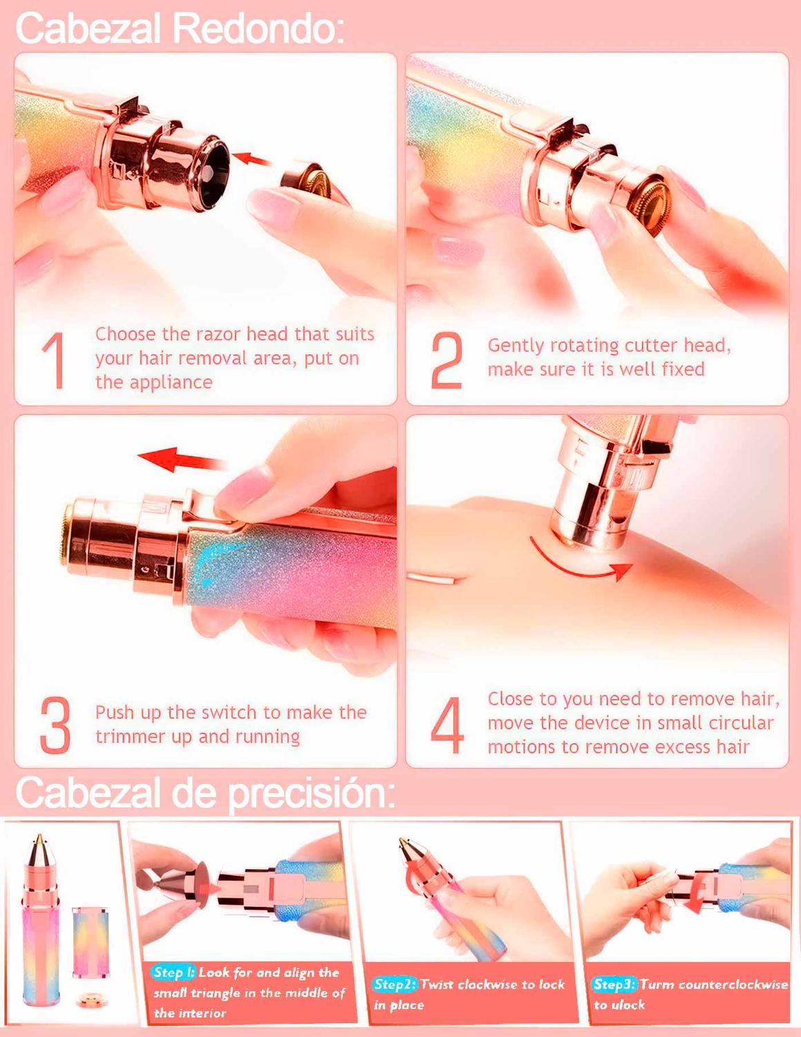 DEPILADORA DE VELLO FACIAL REMOVEDORA PORTATIL RECARGABLE HX 203B - 8