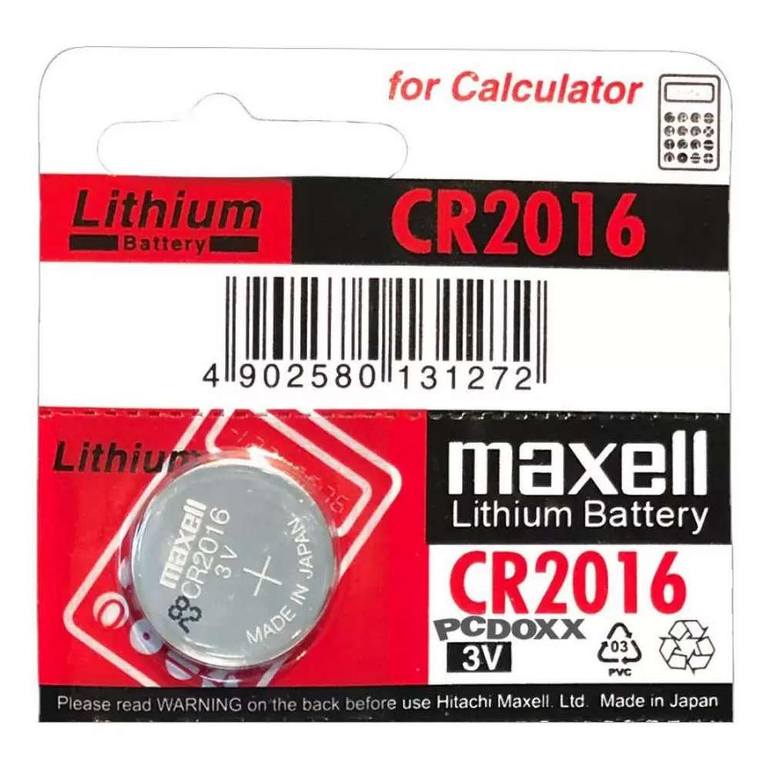 PILA GEN 1X CR2016 BATERIA LITIO 3V BOTON RELOJ CONTROL LLAVE MAXELL 1X CR2016 - 1