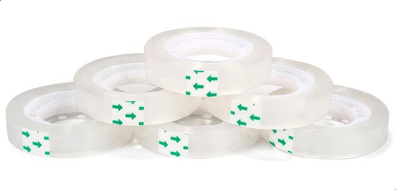 6X CINTA ADHESIVA TRANSPARENTE CRISTAL CLEAR COLEGIO UNIVERSIDAD 6X CINTA 12MM CRISTAL - 2
