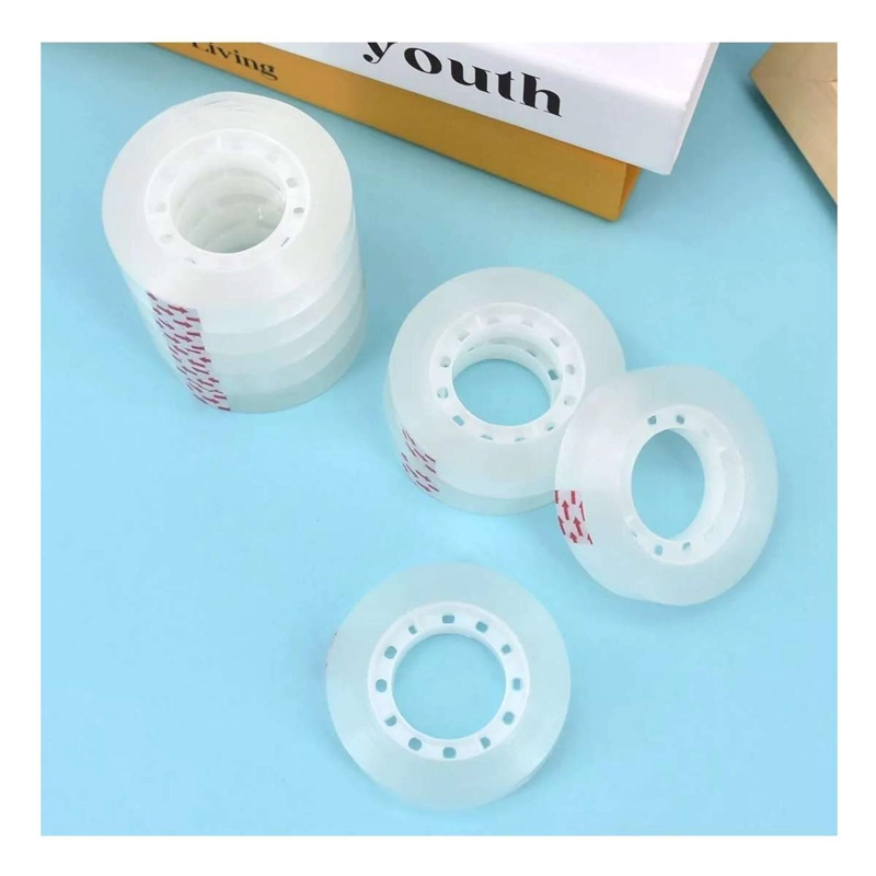 6X CINTA ADHESIVA TRANSPARENTE CRISTAL CLEAR COLEGIO UNIVERSIDAD 6X CINTA 12MM CRISTAL - 6