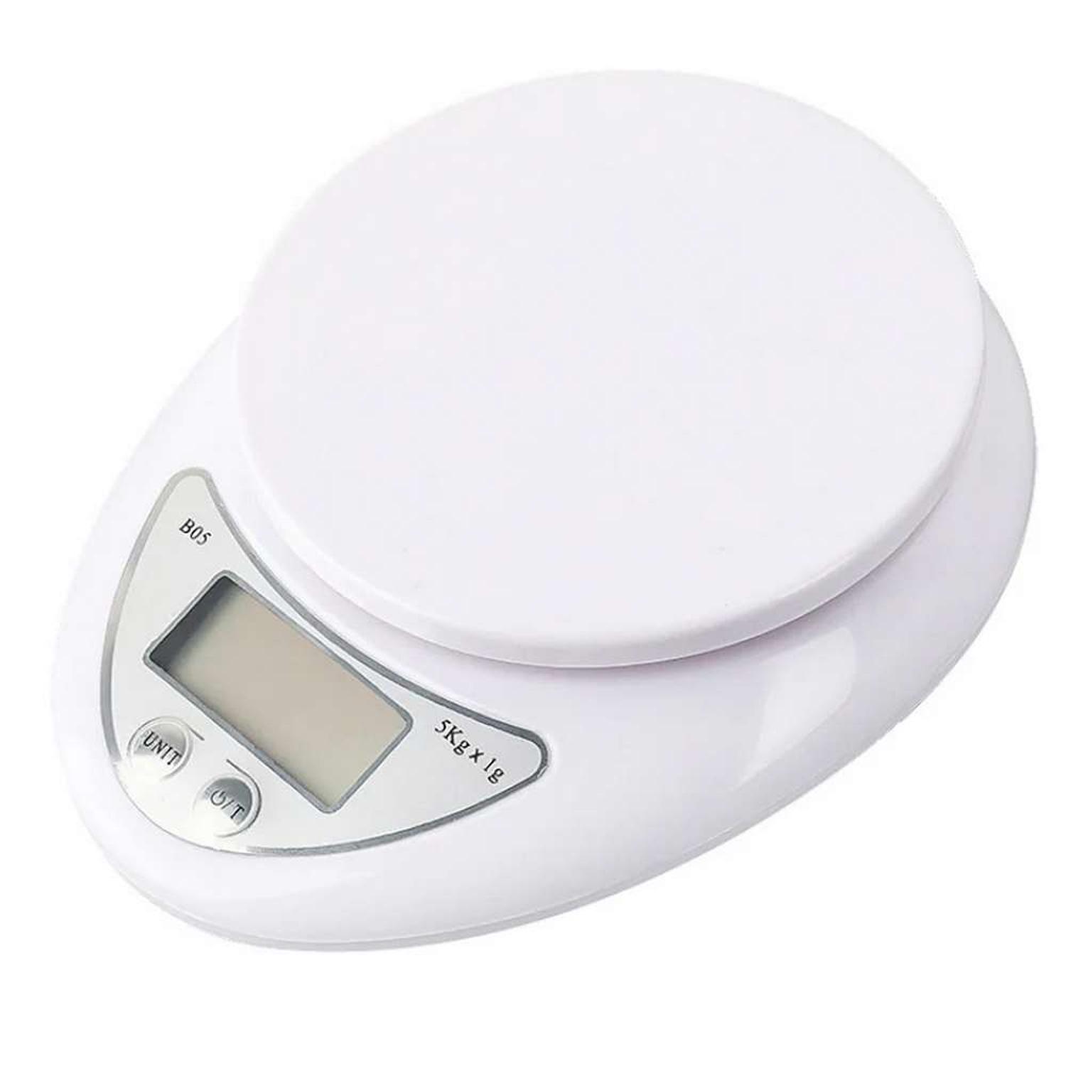 BALANZA PESA DIGITAL DE COCINA 5 KILOS A PILAS CON RECIPIENTE B05 - 4