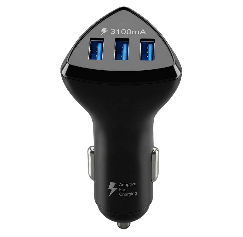 CARGADOR CELULAR AUTO 3 PUERTO USB CARGA RAPIDA LINTERNA GPS COLOR AL AZAR - 3