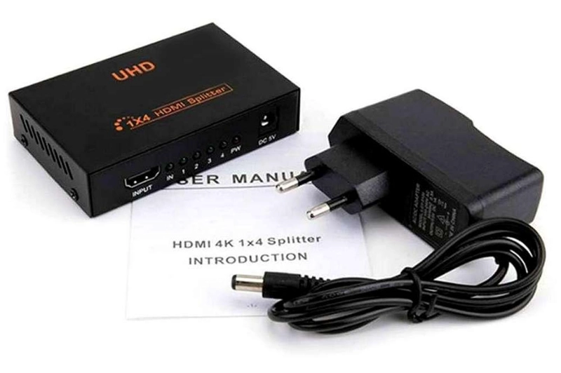ADAPTADOR DUPLICADOR SPLITTER HDMI DUPLICA MULTI PANTALLA TV LED CLONA 1X4 - 4