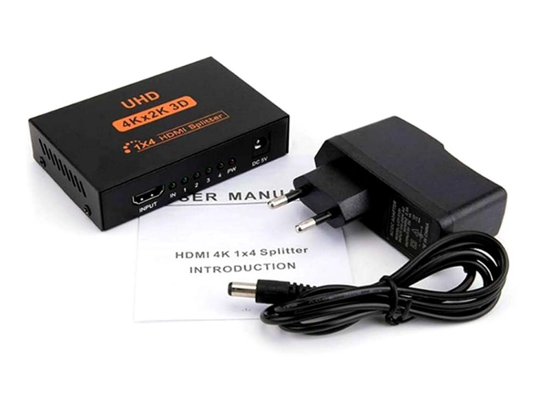 ADAPTADOR DUPLICADOR SPLITTER HDMI DUPLICA MULTI PANTALLA TV LED CLONA 1X4 - 7