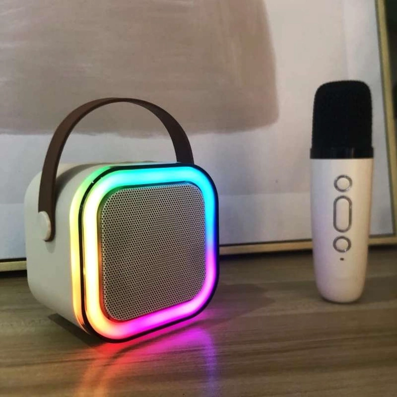 MINI PARLANTE KARAOKE INALAMBRICO MICROFONO LUZ USB AUX BT COLOR AL AZAR - 4