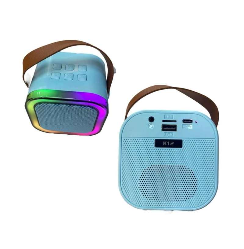 MINI PARLANTE KARAOKE INALAMBRICO MICROFONO LUZ USB AUX BT COLOR AL AZAR - 7