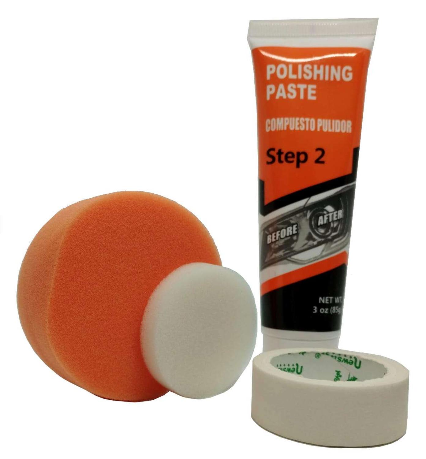 KIT RESTAURADOR MICA REPARA FOCO OPACO DE AUTO LUZ SOL UV PULIDO LIMPIADOR MULTICOLOR PULIDOR XF01 - 3