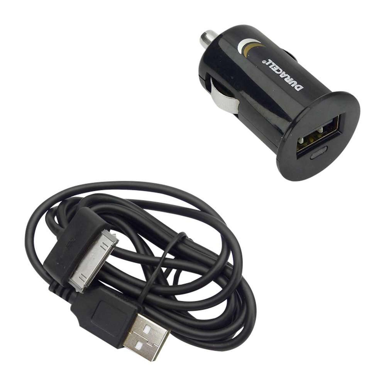 CARGADOR GEN CELULAR DURACELL USB PARA AUTO ENCENDEDOR AUTO+CABLE IP4 ORIGINAL - 3