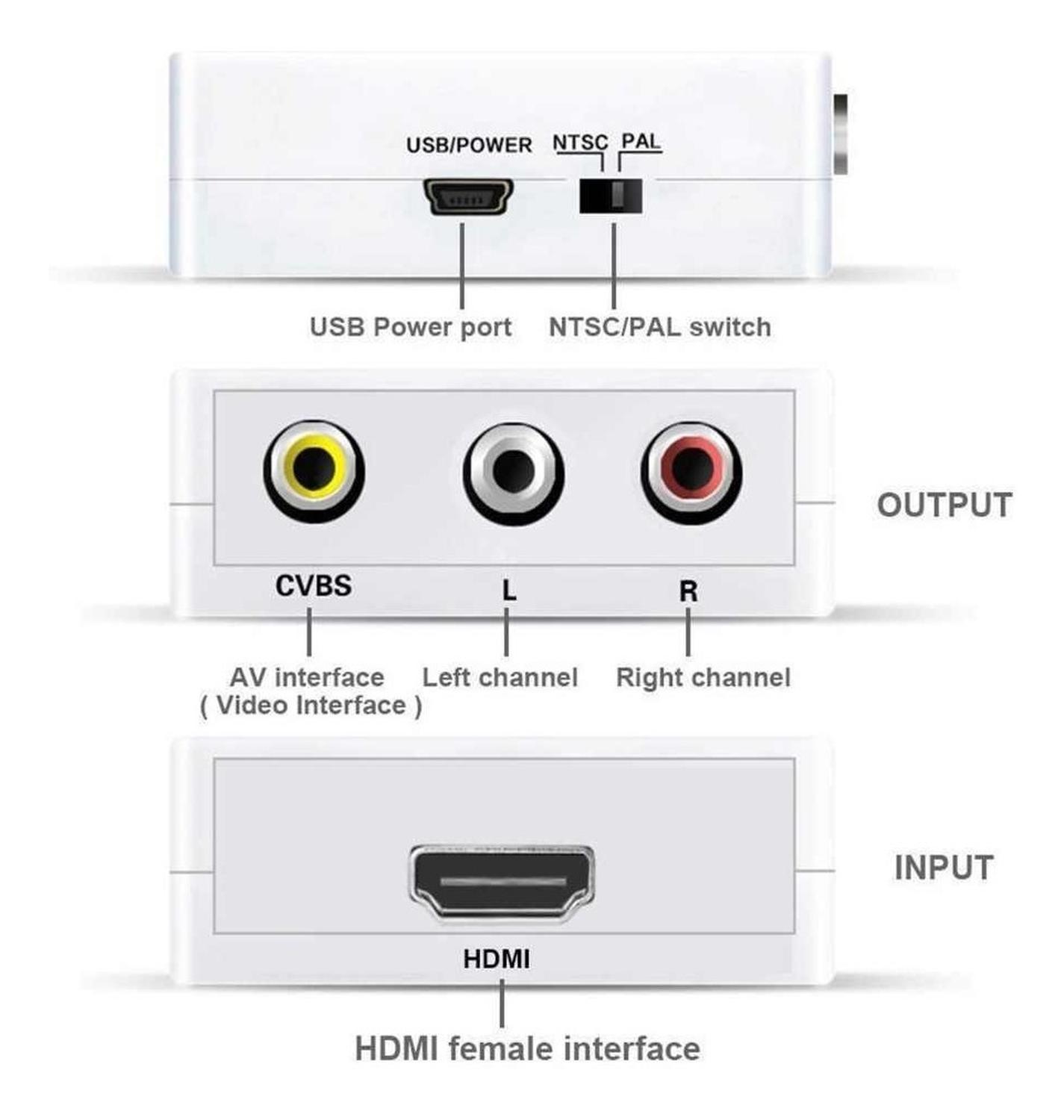 CONVERSOR HDMI A RCA AUDIO Y VIDEO ADAPTADOR CAMBIADOR SEÑAL HDMI A RCA - 4