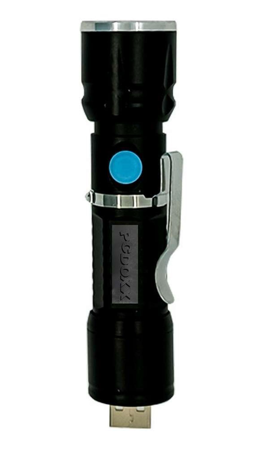 LINTERNA LED CON ZOOM RECARGABLE PUERTO USB CON ALTO ALCANCE DESLIZANTE - 1