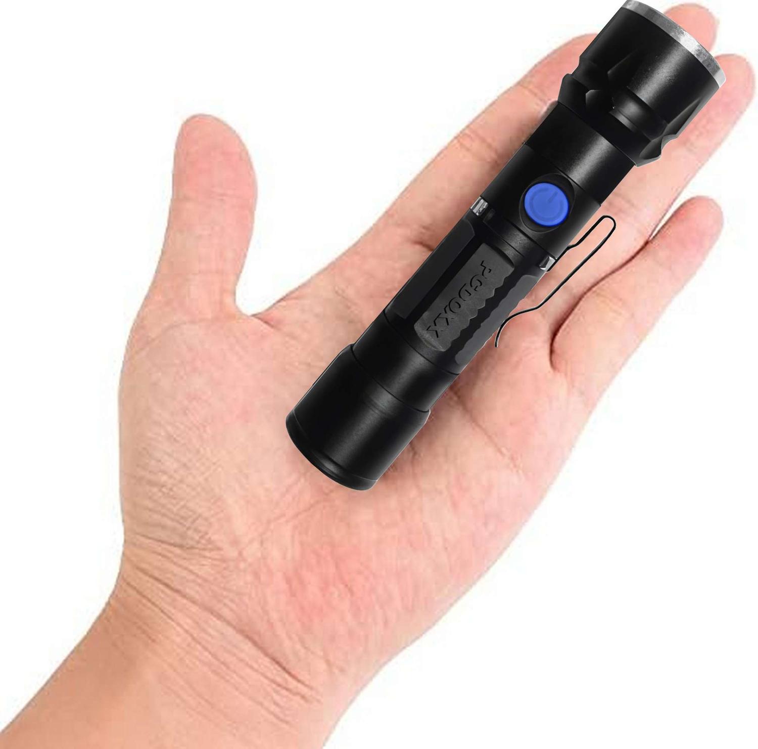 LINTERNA LED CON ZOOM RECARGABLE PUERTO USB CON ALTO ALCANCE DESLIZANTE - 2
