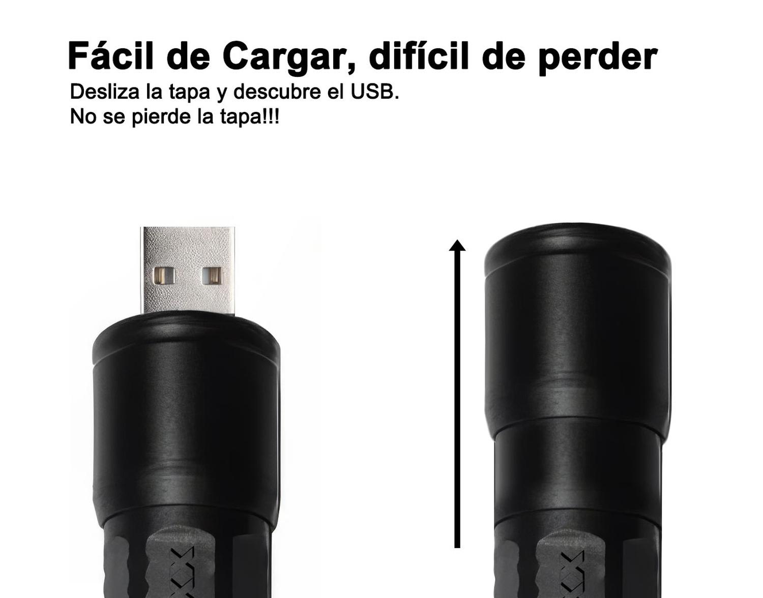 LINTERNA LED CON ZOOM RECARGABLE PUERTO USB CON ALTO ALCANCE DESLIZANTE - 8