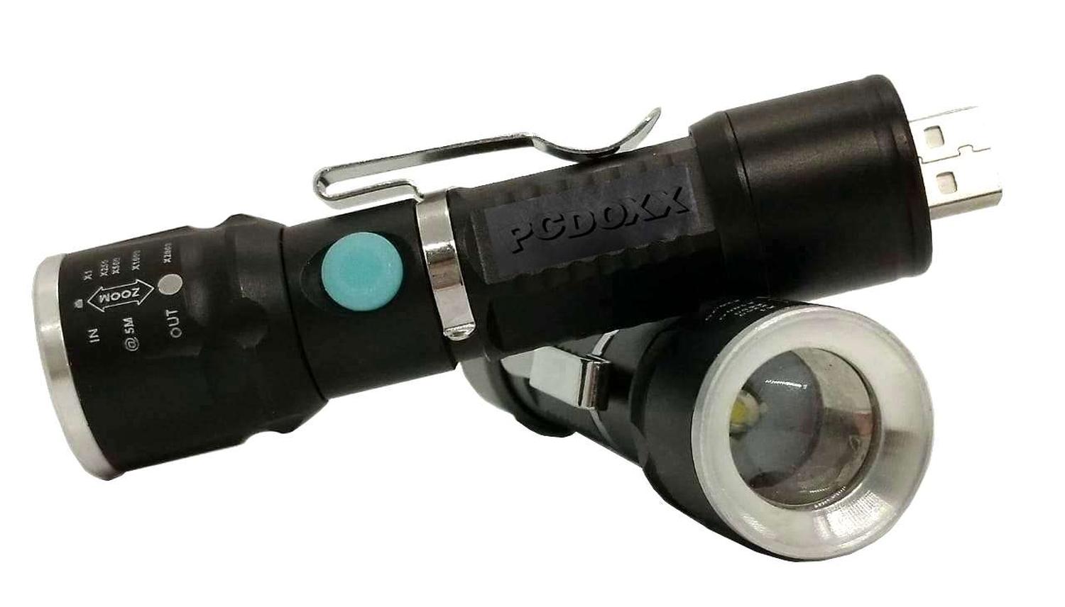 LINTERNA LED CON ZOOM RECARGABLE PUERTO USB CON ALTO ALCANCE DESLIZANTE - 9