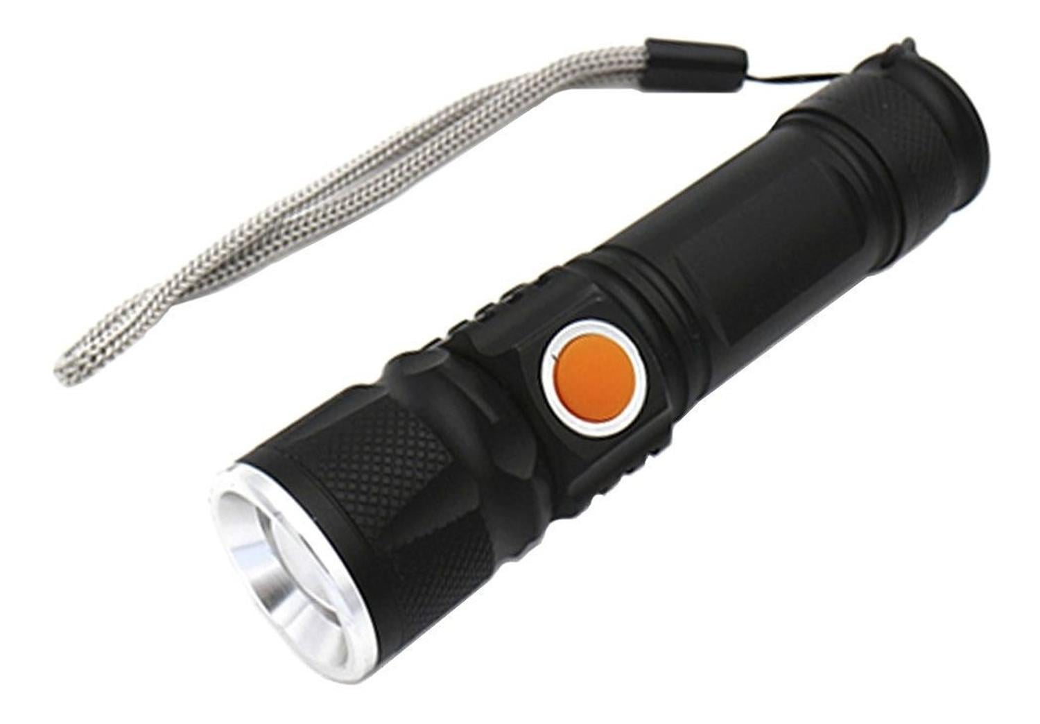 LINTERNA LED CON ZOOM RECARGABLE PUERTO USB CON ALTO ALCANCE CON TAPA - 5