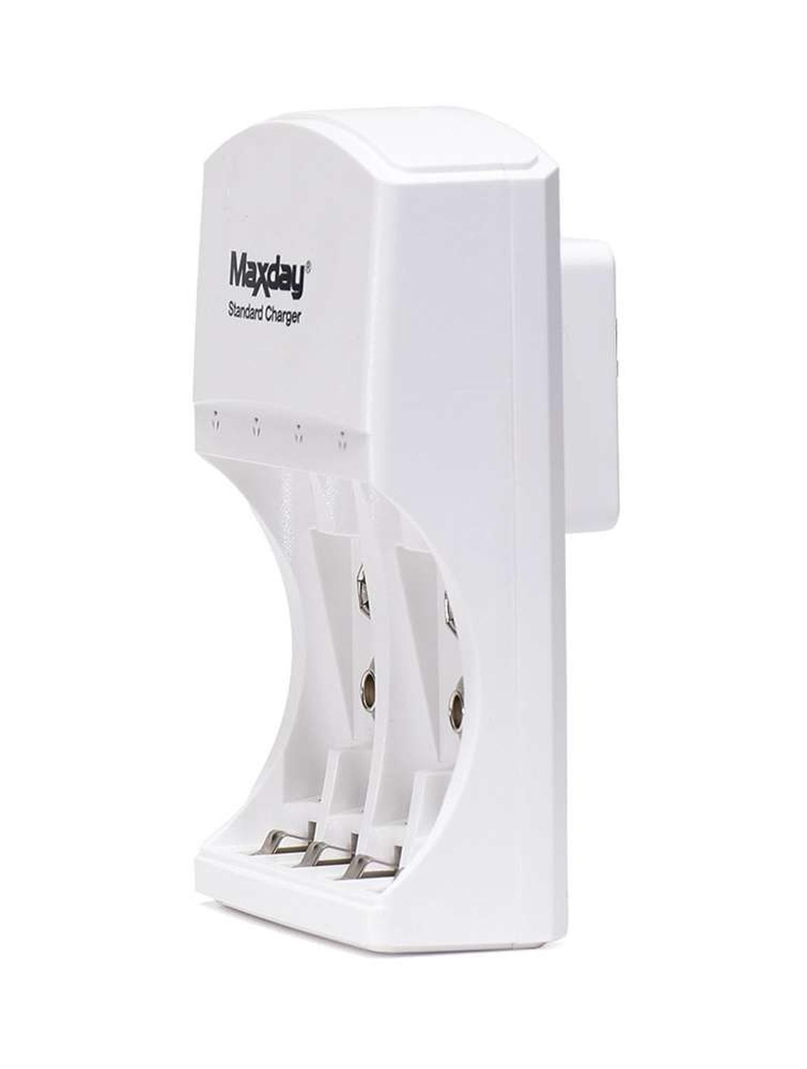 CARGADOR DE PILAS RECARGABLES AA AAA Y BATERIAS DE 9V MAXDAY PARA 4 PILAS - 5
