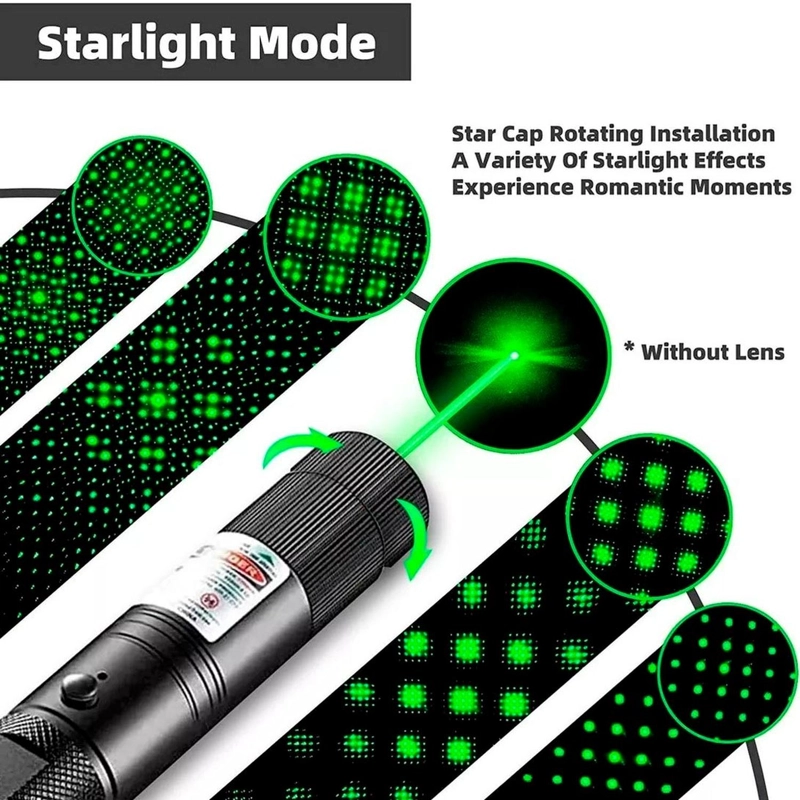 LASER VERDE RECARGABLE 6 CM PUNTERO ASTRONOMICO ALTA POTENCIA LASER VERDE - 7