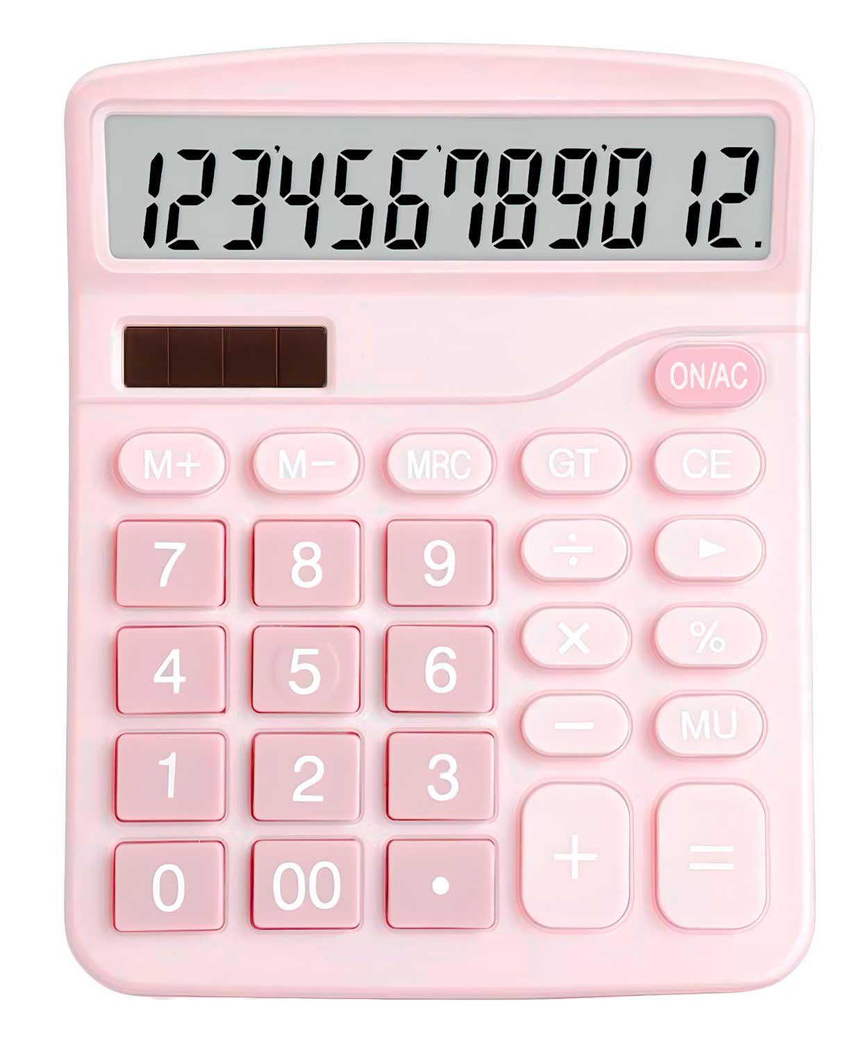 CALCULADORA ROSA PINK ESCRITORIO OFICINA COLEGIO ROSADA ROSADO PASTEL 837C - 1