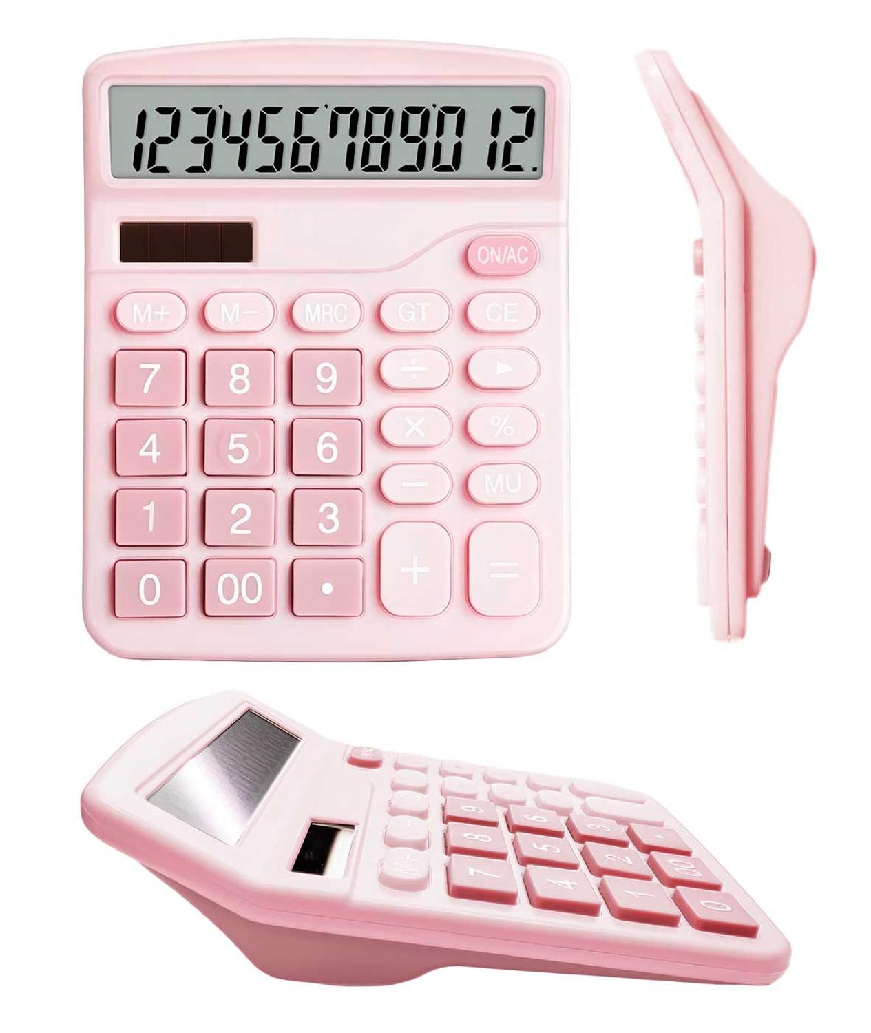 CALCULADORA ROSA PINK ESCRITORIO OFICINA COLEGIO ROSADA ROSADO PASTEL 837C - 5
