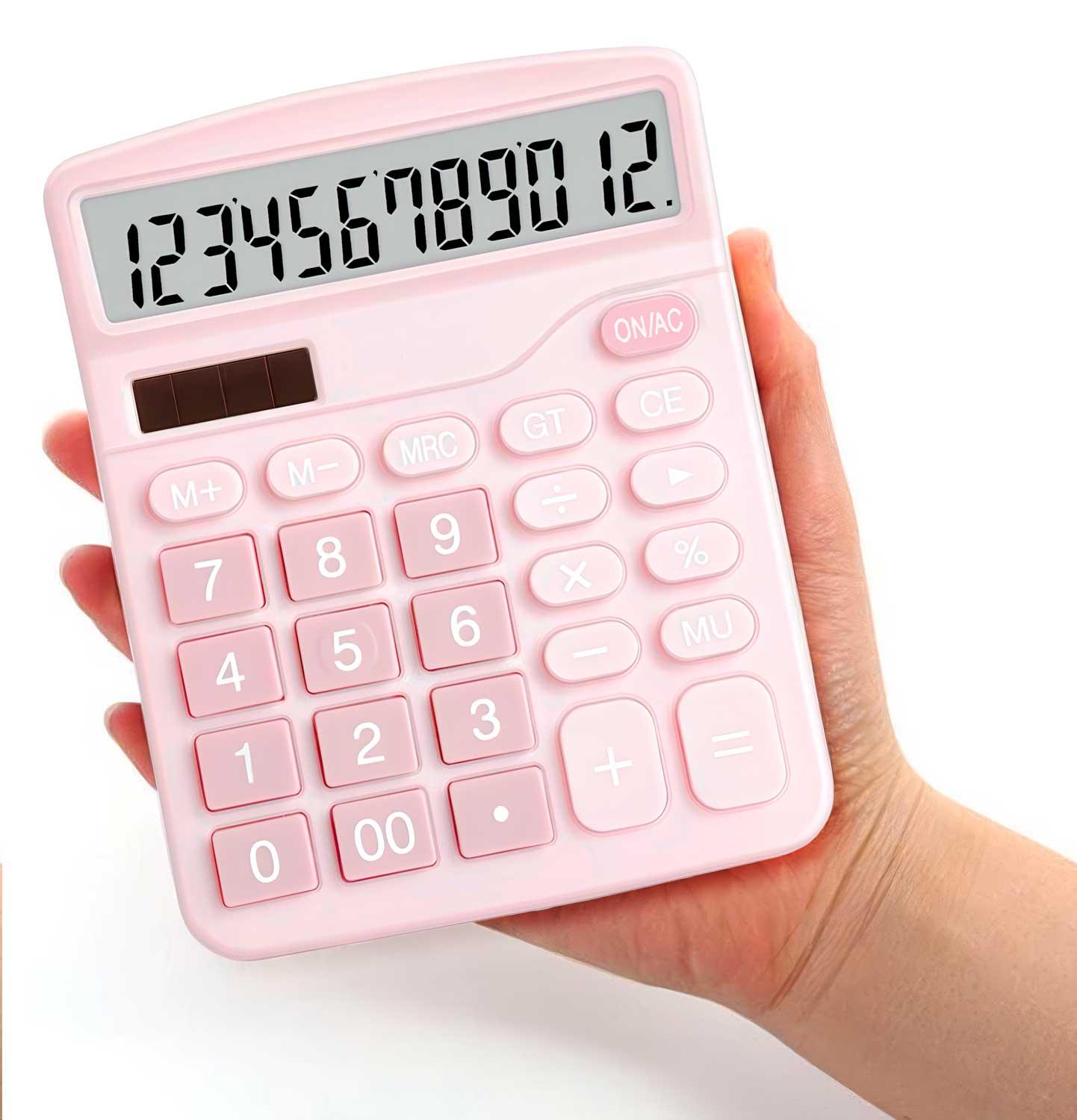 CALCULADORA ROSA PINK ESCRITORIO OFICINA COLEGIO ROSADA ROSADO PASTEL 837C - 6