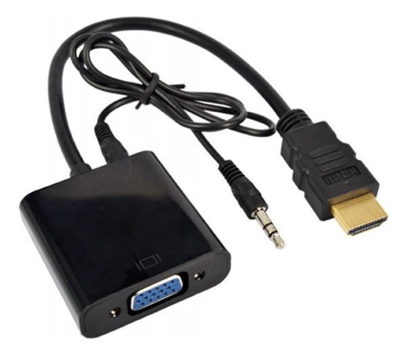 CONVERSOR DE HDMI A VGA CON AUDIO CABLE ADAPTADOR FULL HD - 1