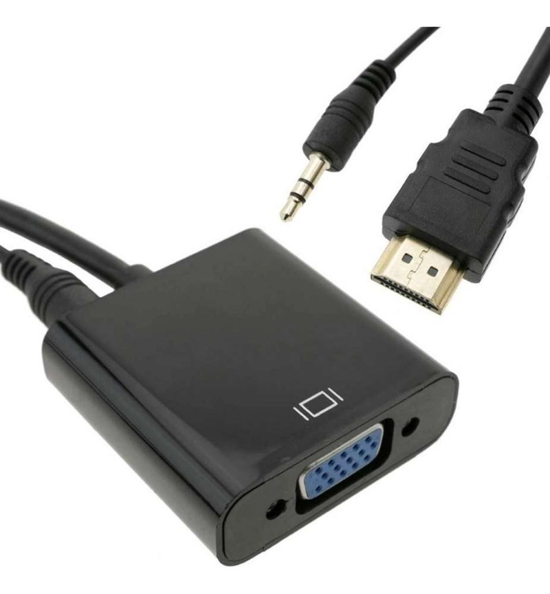 CONVERSOR DE HDMI A VGA CON AUDIO CABLE ADAPTADOR FULL HD - 2