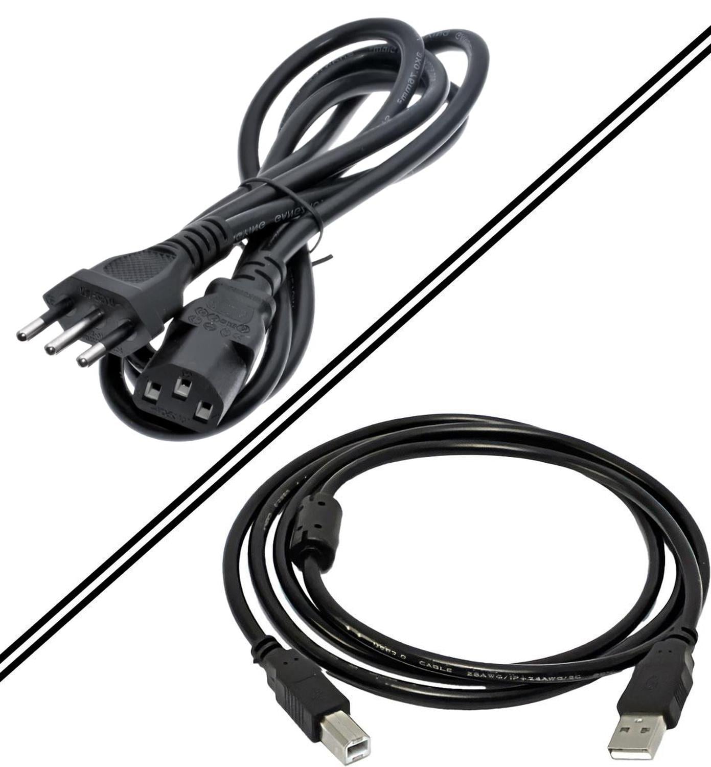 SET CABLE PODER Y USB IMPRESORA PARA HP CANON EPSON BROTHER 3P PODER PC Y USB - 4