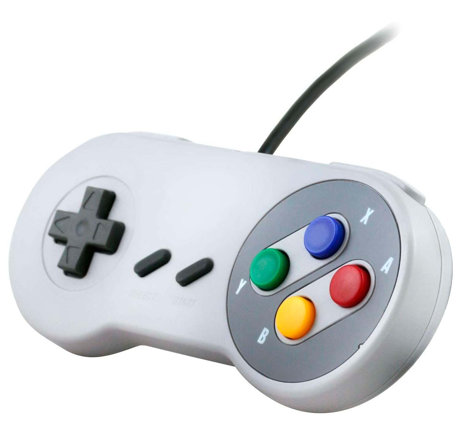 CONTROL JOYSTICK PC USB CONSOLA MANDO SNES SUPER NES JOYPAD RETRO VINTAGE SUPER N - 1