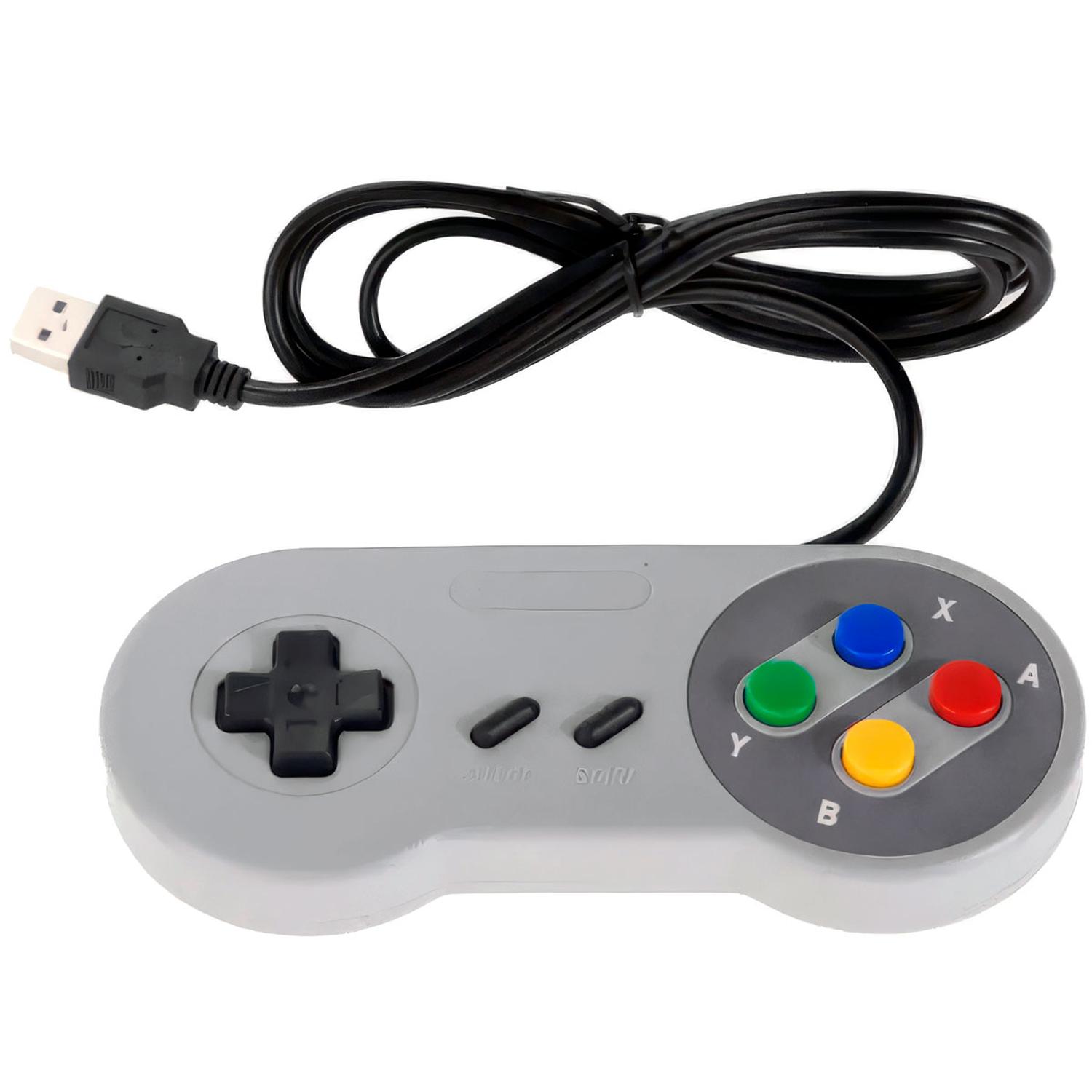 CONTROL JOYSTICK PC USB CONSOLA MANDO SNES SUPER NES JOYPAD RETRO VINTAGE SUPER N - 5