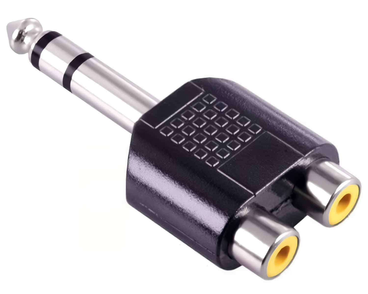 ADAPTADOR JACK 6.5 AUDIO PLUG 6.3 MM MACHO 2 RCA HEMBRA CONECTOR 6.3 A 2 RCA - 1