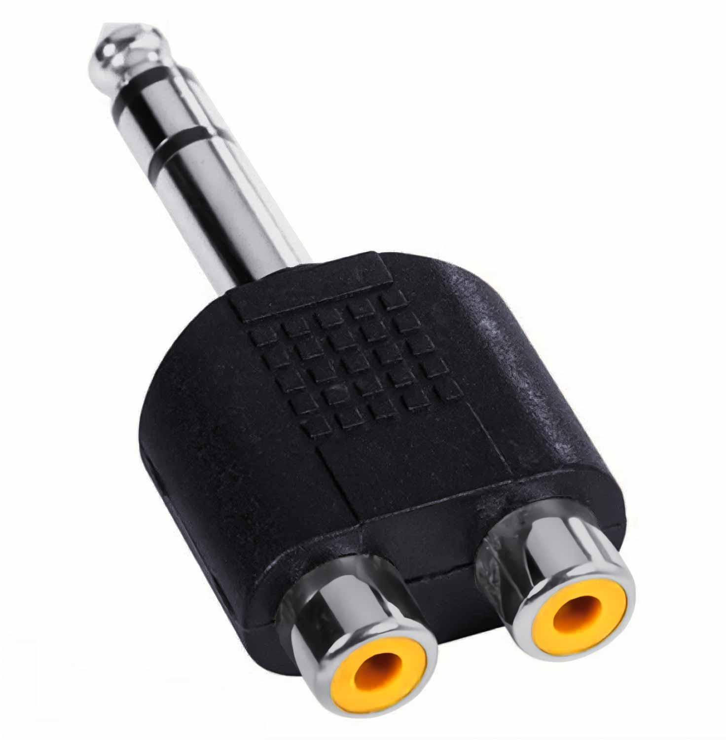 ADAPTADOR JACK 6.5 AUDIO PLUG 6.3 MM MACHO 2 RCA HEMBRA CONECTOR 6.3 A 2 RCA - 4