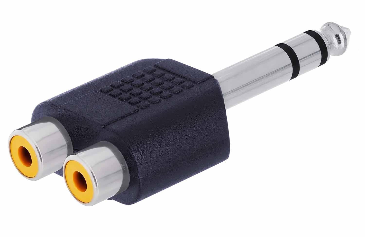 ADAPTADOR JACK 6.5 AUDIO PLUG 6.3 MM MACHO 2 RCA HEMBRA CONECTOR 6.3 A 2 RCA - 5