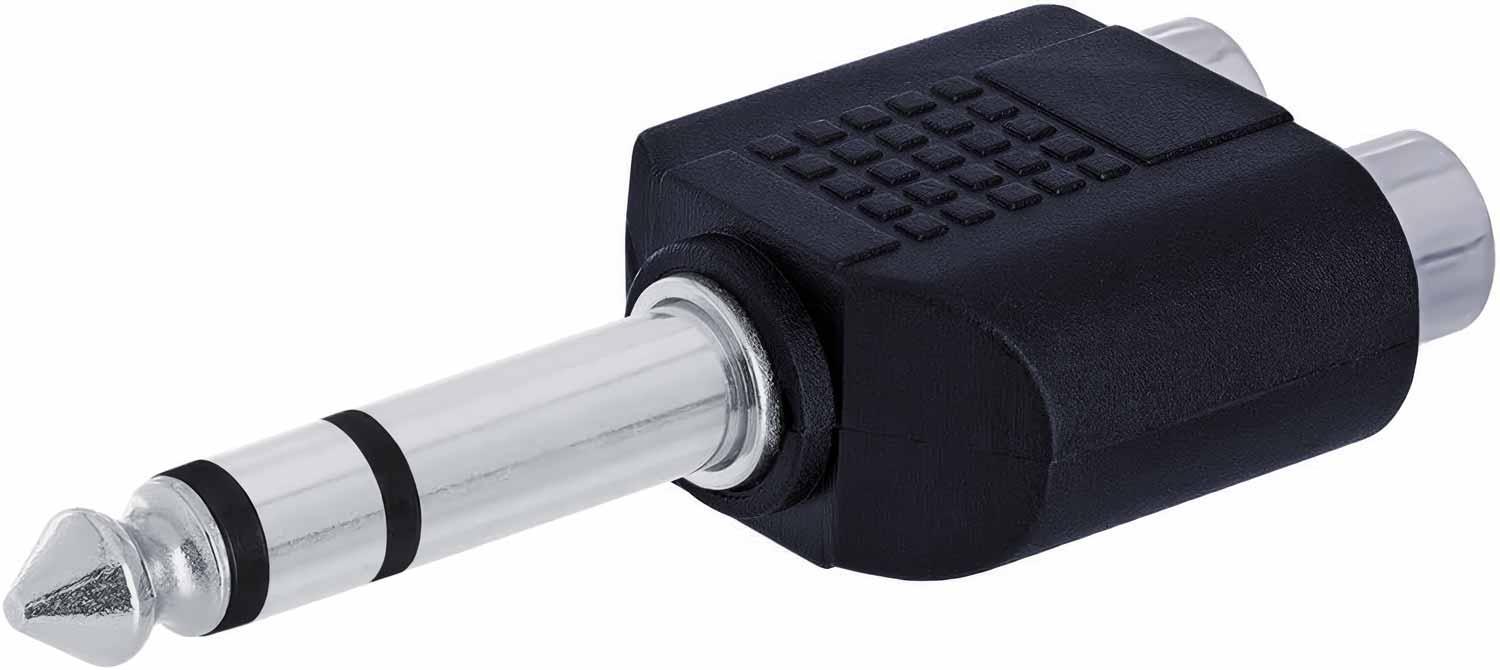ADAPTADOR JACK 6.5 AUDIO PLUG 6.3 MM MACHO 2 RCA HEMBRA CONECTOR 6.3 A 2 RCA - 6