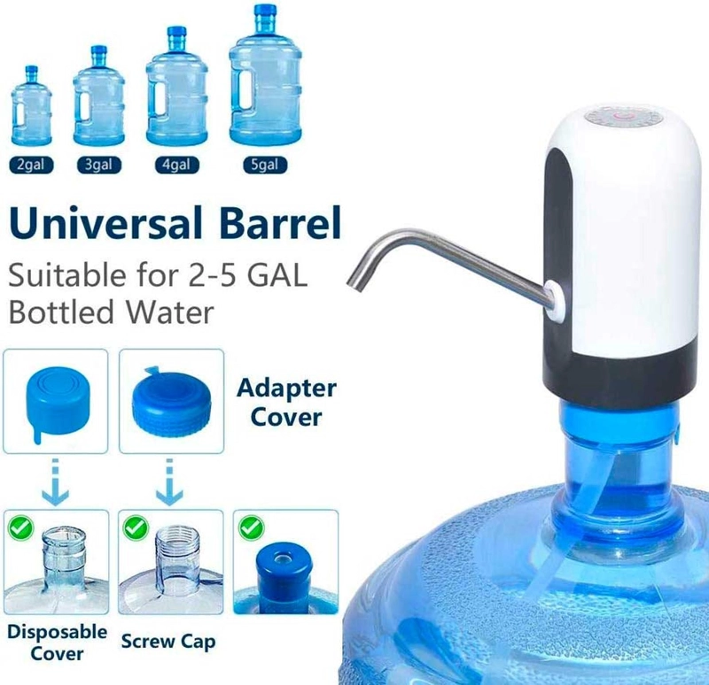 BOMBA DISPENSADORA AGUA ELECTRICO RECARGABLE BOTELLON MULTICOLOR CLASICO COLOR AL AZAR - 6