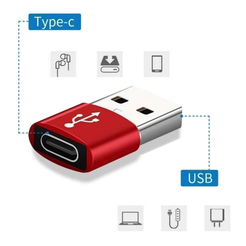 ADAPTADOR GEN USB MACHO A TIPO C HEMBRA PC CELULAR NOTEBOOK USB TIPO-C COLOR AL AZAR - 2