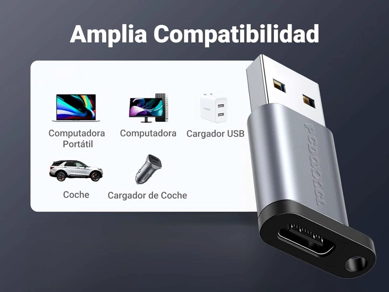 ADAPTADOR GEN USB MACHO A TIPO C HEMBRA PC CELULAR NOTEBOOK USB TIPO-C COLOR AL AZAR - 5