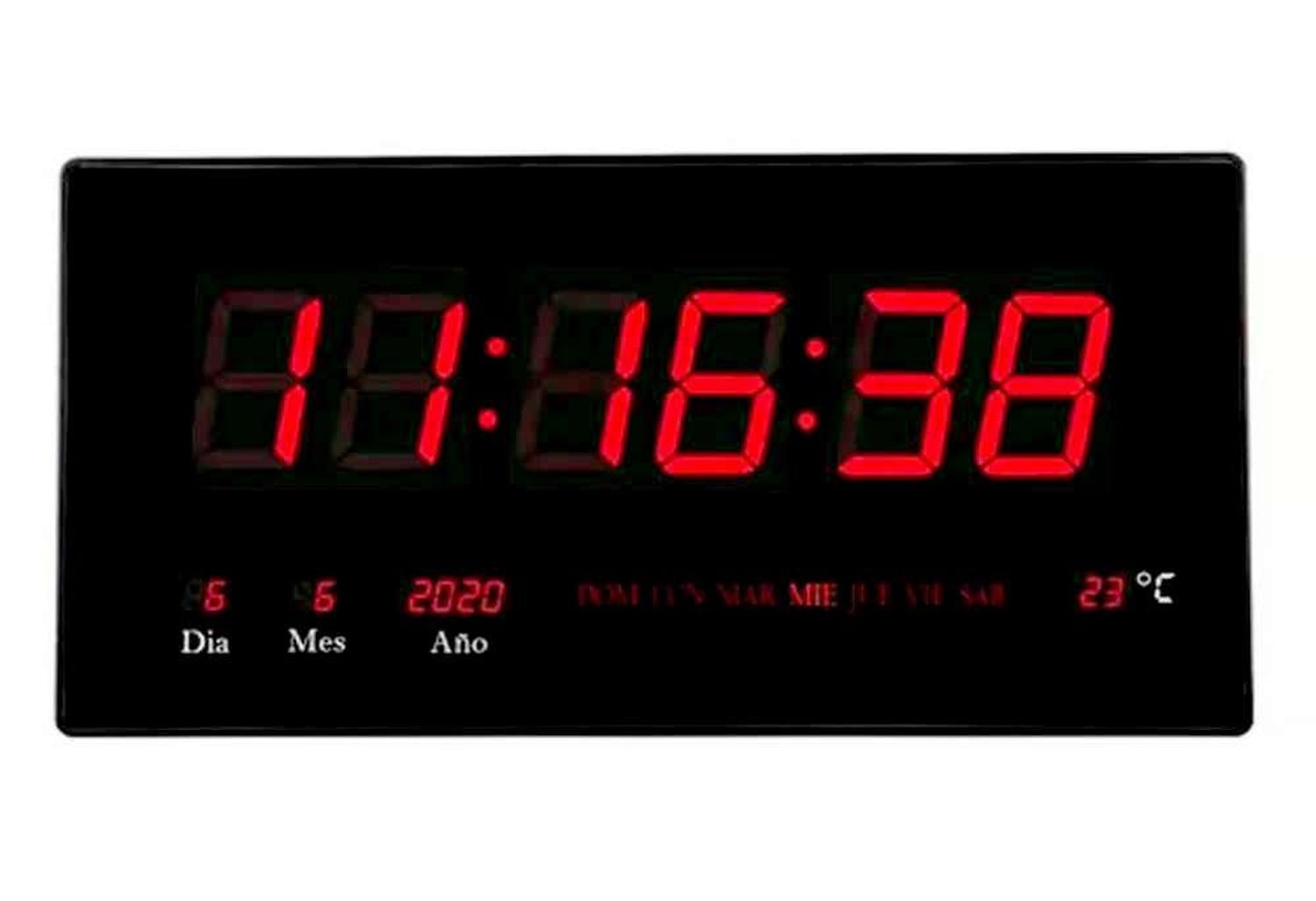 RELOJ DIGITAL LUZ LED PARED MURAL ILUMINADO OFICINA LIVING BIG 4622 - 1