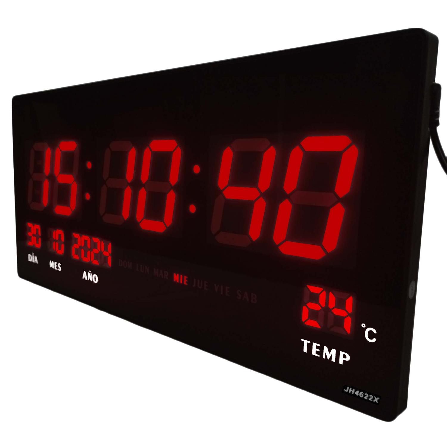 RELOJ DIGITAL LUZ LED PARED MURAL ILUMINADO OFICINA LIVING BIG 4622 - 3
