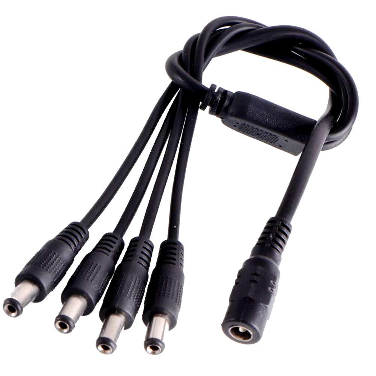 CABLE PODER SPLITTER CAMARA SEGURIDAD 4 SALIDAS JACK 5.5*2.5 JACK 5.5 - 2.5 - 2