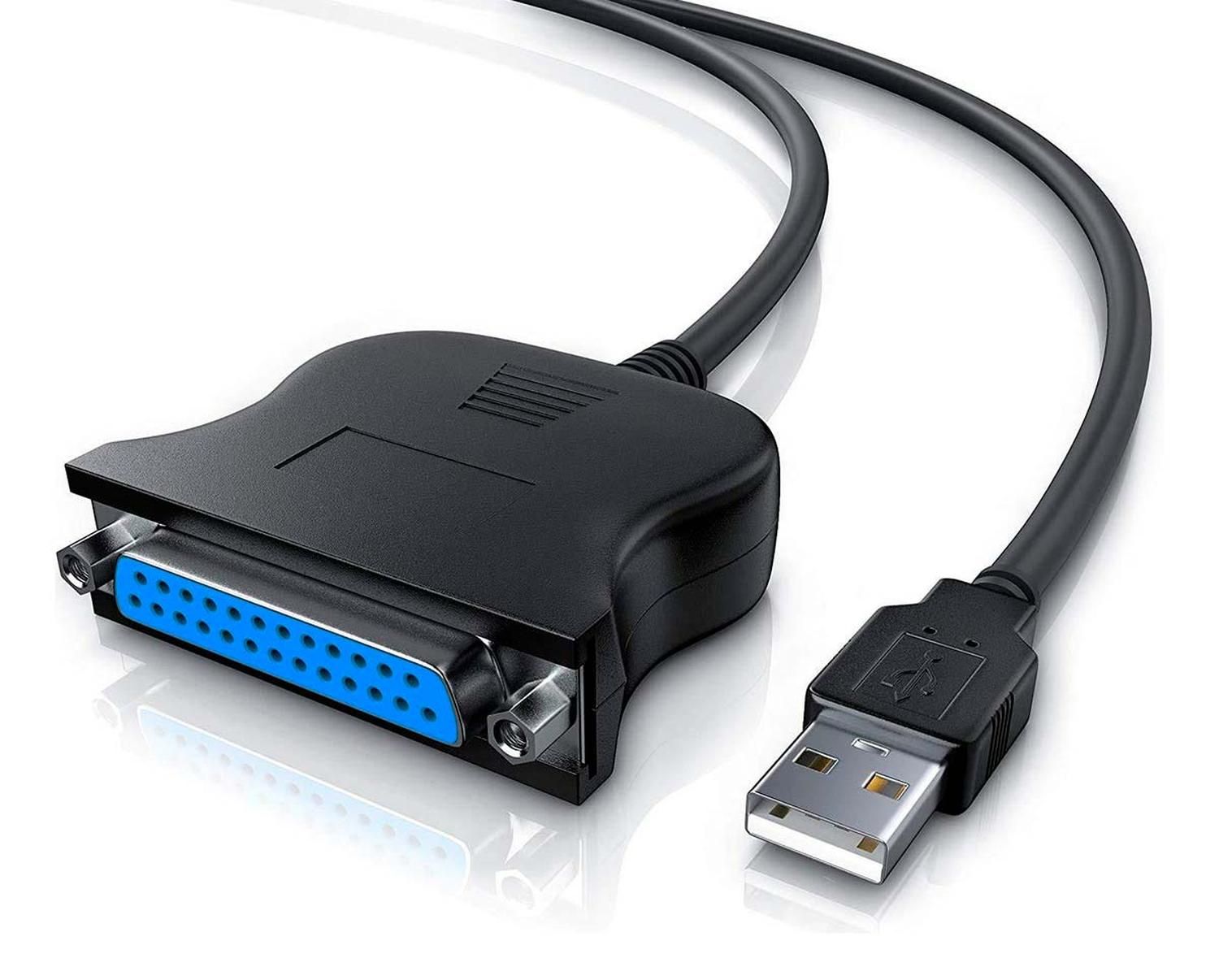 CABLE GEN ADAPTADOR USB A PUERTO PARALELO IMPRESORA DB25 HEMBRA NEGRO DB25 USB 6 CM - 1