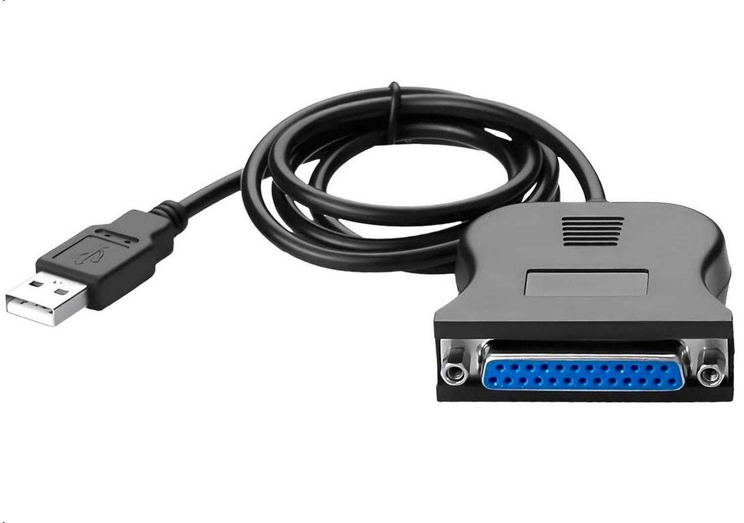 CABLE GEN ADAPTADOR USB A PUERTO PARALELO IMPRESORA DB25 HEMBRA NEGRO DB25 USB 6 CM - 3