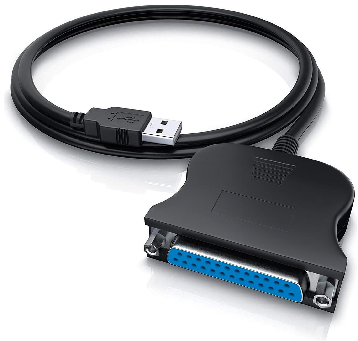 CABLE GEN ADAPTADOR USB A PUERTO PARALELO IMPRESORA DB25 HEMBRA NEGRO DB25 USB 6 CM - 5