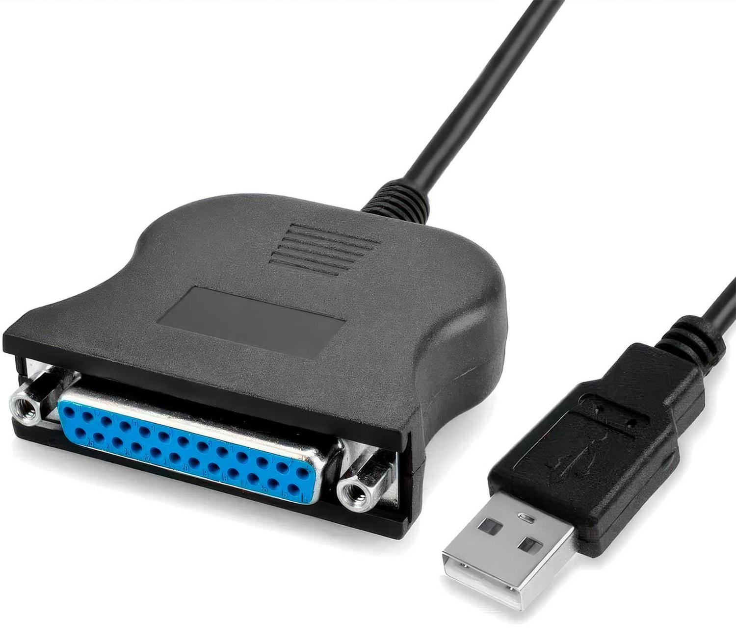 CABLE GEN ADAPTADOR USB A PUERTO PARALELO IMPRESORA DB25 HEMBRA NEGRO DB25 USB 6 CM - 6