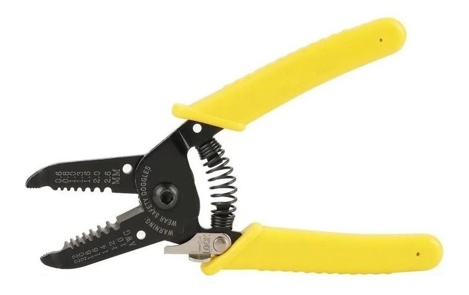 ALICATE PELA CABLES CORTA HERRAMIENTA PINZA DESCHAQUETADOR PELACABLE AMARILLO - 5