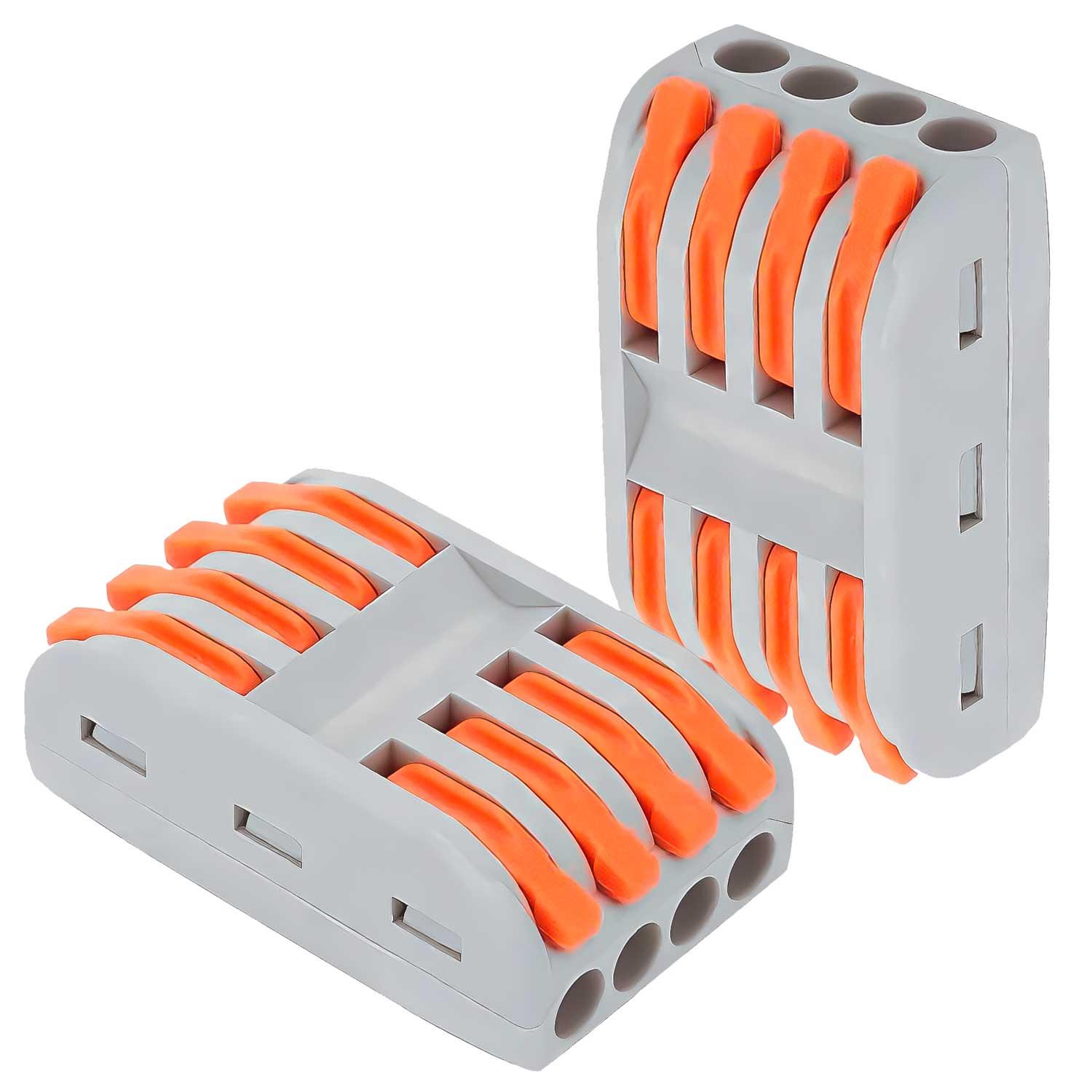 ADAPTADOR CONECTOR EMPALME ELECTRICO RAPIDO CABLES CORRIENTE 4 TOMAS - 1
