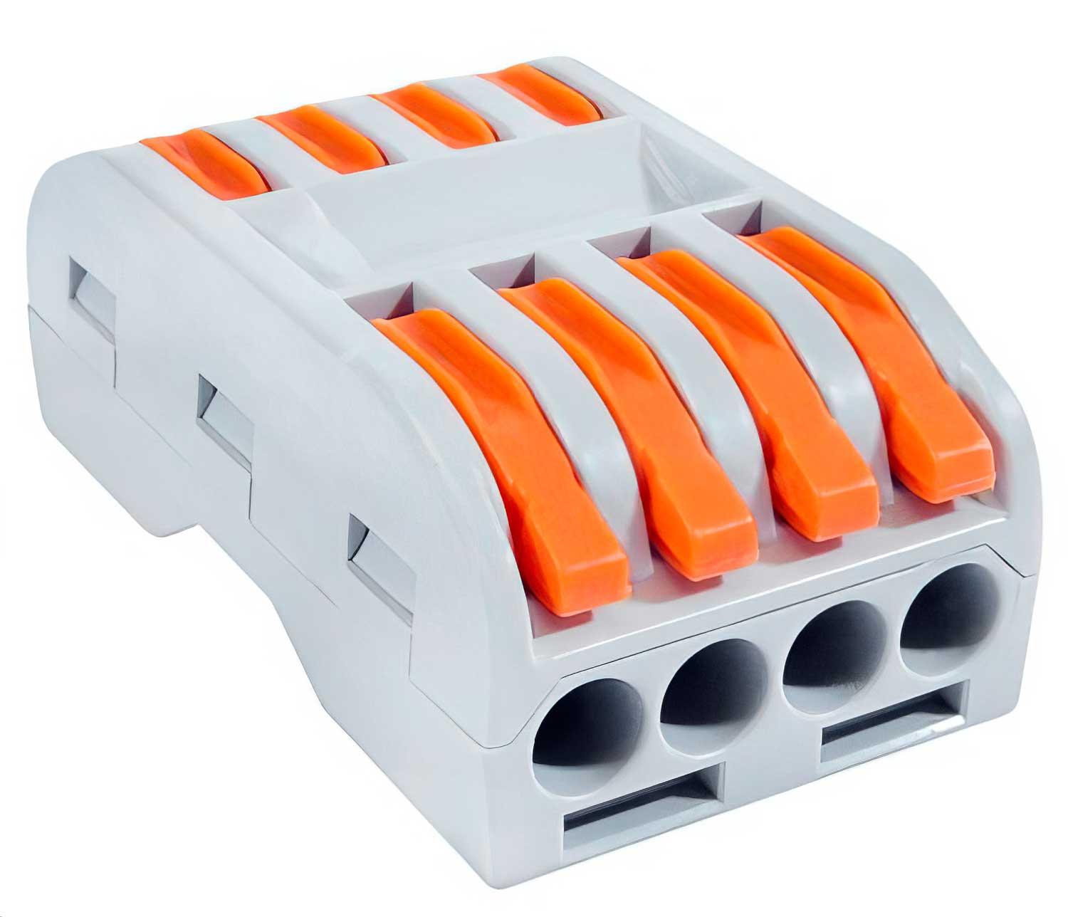ADAPTADOR CONECTOR EMPALME ELECTRICO RAPIDO CABLES CORRIENTE 4 TOMAS - 2