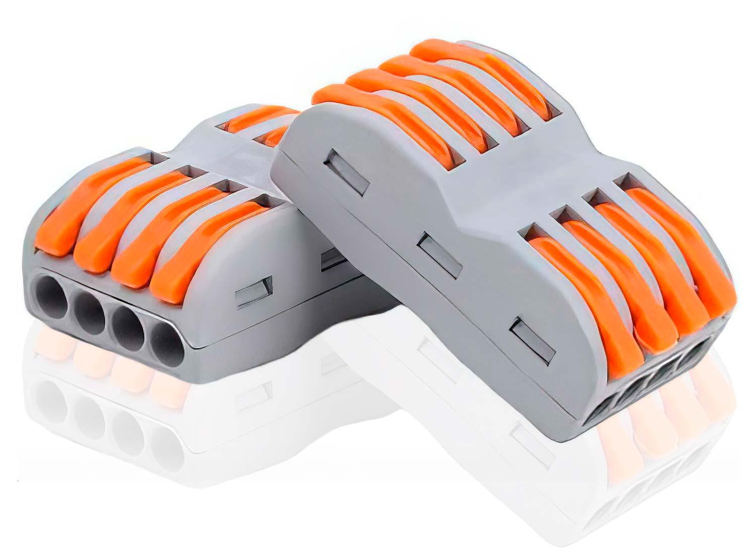ADAPTADOR CONECTOR EMPALME ELECTRICO RAPIDO CABLES CORRIENTE 4 TOMAS - 3